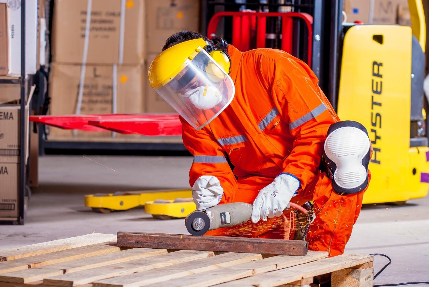 The use of appropriate protective gear such as those seen here can address safety issues at the workplace.